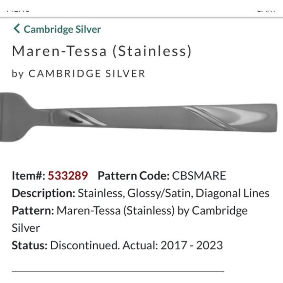 7 Cambridge Silver Maren-Tessa Stainless Steel dinner Fork Glossy Diagonal Lines - Picture 1 of 5